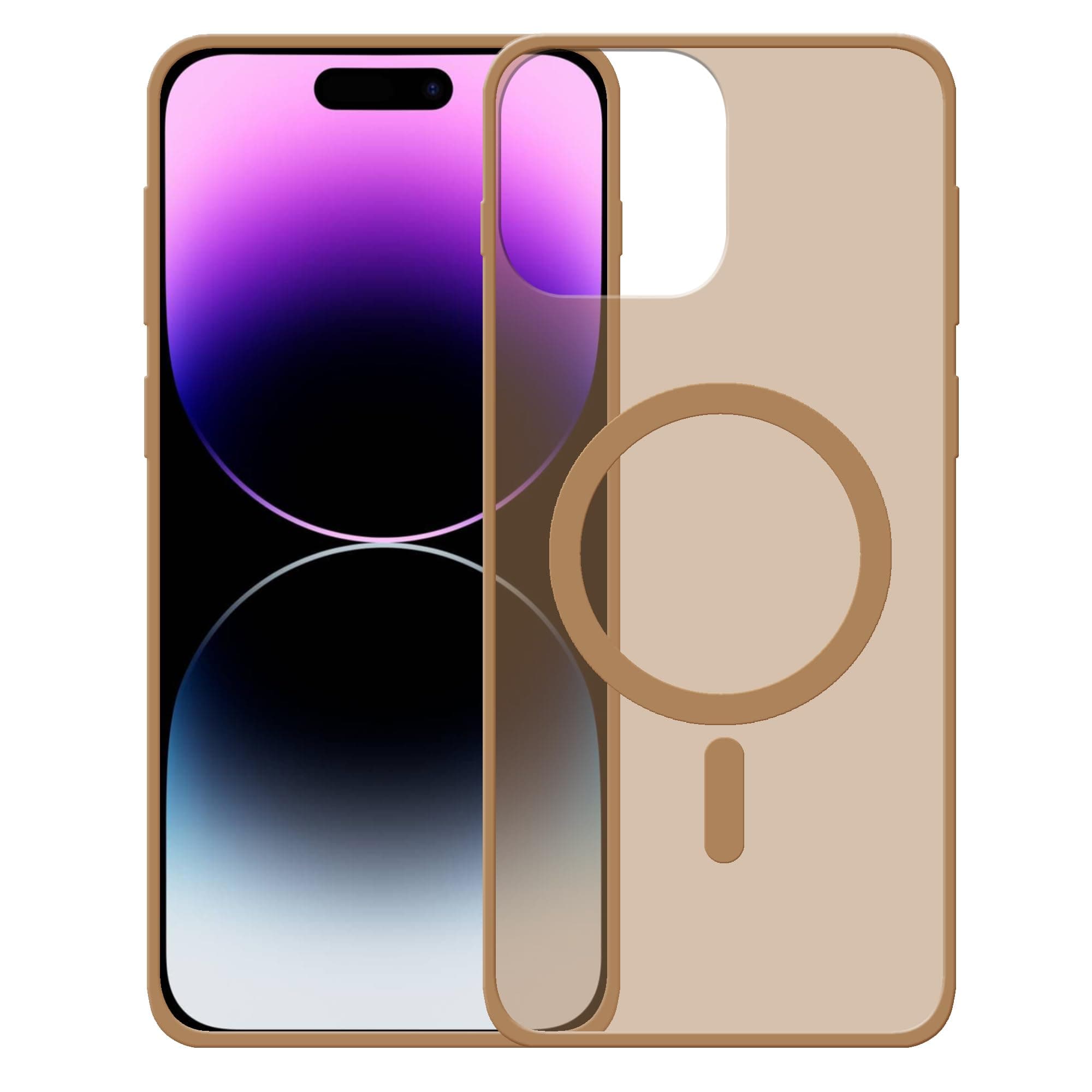 amazon basics Luxury Paper Thin Back Case Cover for iPhone 14 Pro Max | Matte Finish | Compatible with magsafe | (Gold, iPhone 14 Pro Max)