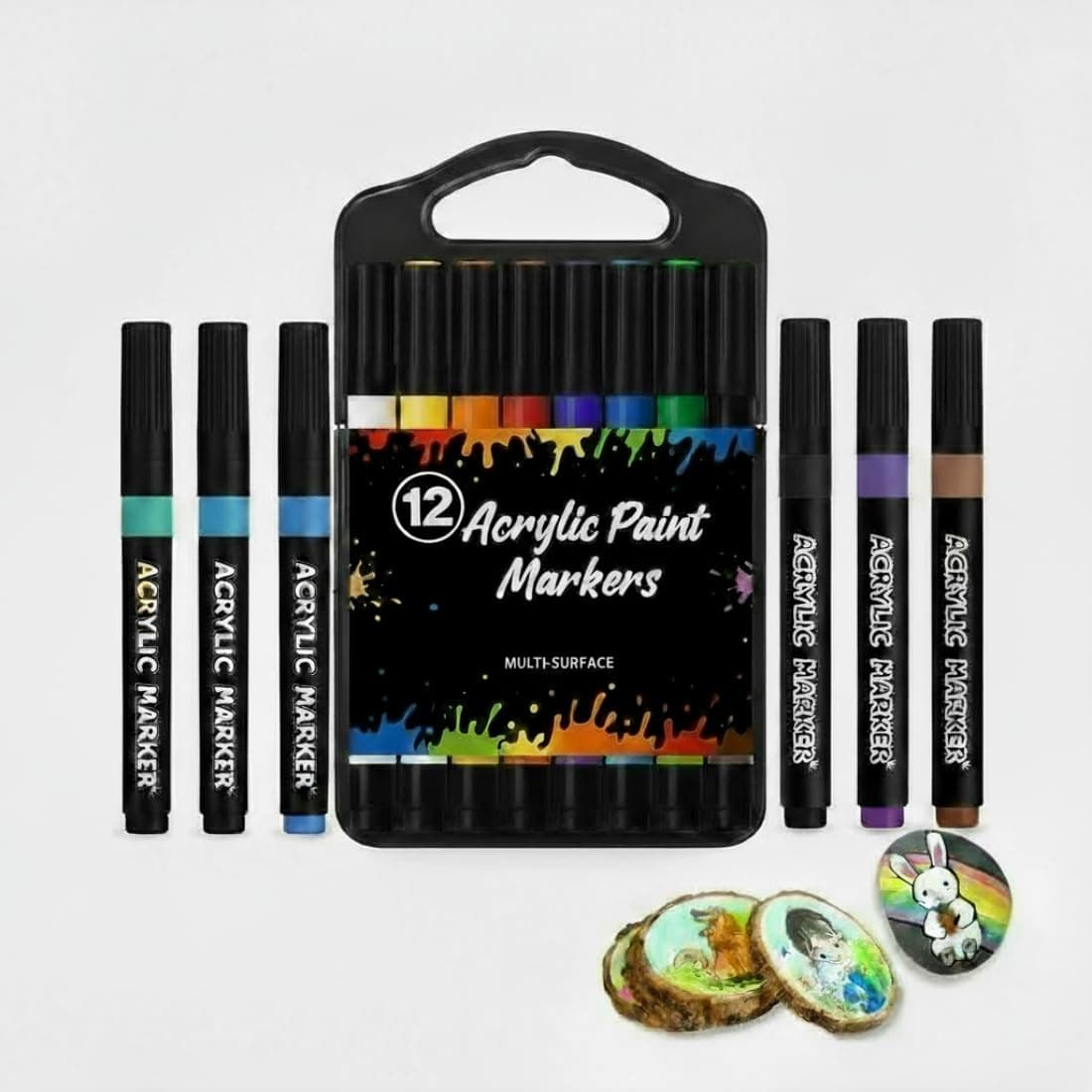 Avenure® Markers for Drawing Marker Sketch Colour Colouring Kit Acrylic Marker Acrylic Paint Markers Painting Colour | Pack of 12 Colours