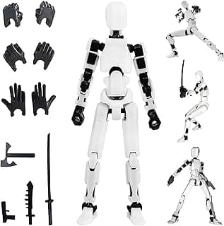 Gozaqe Action Figure Toys,DIY Assembly Dummy 13 Action Figures,Articulated Joints Robot,Desktop Decorations,Gift Idea for & Adults (White)