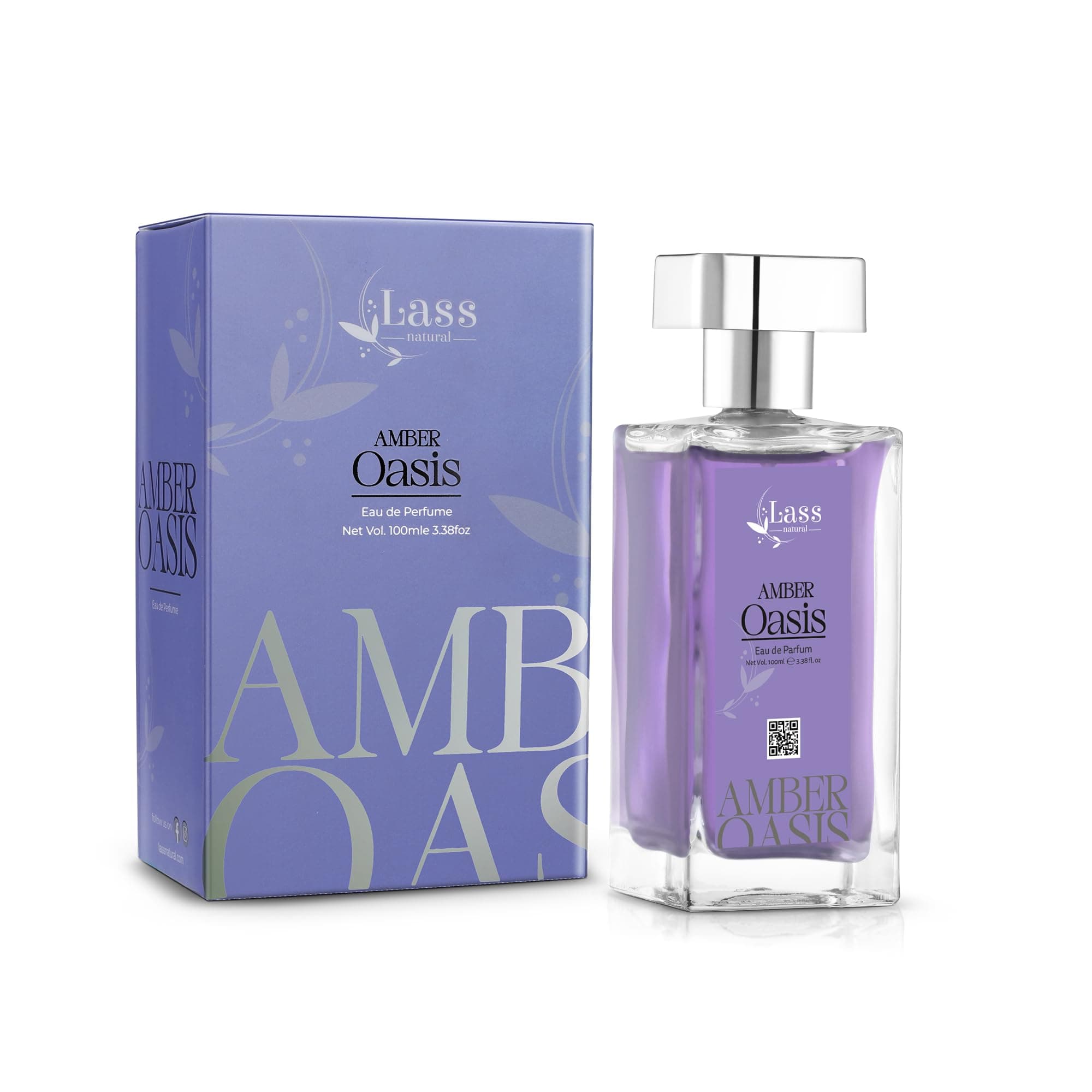 Lass Natural Amber Oasis Eau De Perfume For Women With Sensfeel For Her, Oud, Fruity & Sweet Premium Long Lasting Fragrance, IFRA Certified Scent 100 ml