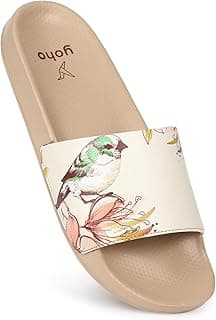 YOHO Tropica Printed Comfortable Women Slides | Stylish & Waterproof | Soft Inner Lining On Strap