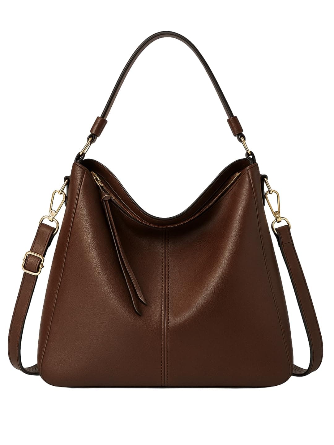 ITALISH Brown Hobo Shoulder Handbag for Women in Faux Leather 39 x 33 x 13 cm