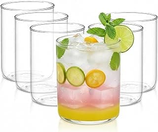 AGARO Elite 255 ml Glasses Set of 6, Transparent Drinking Water Glass Set, Borosilicate Glass Tumbler for Water, Cold Drink, Juice, Flame Proof, Microwave & Dishwasher Safe, for Daily Use & Gifting