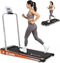 MAXPRO Walking Pad with Handle 3.5HP BLDC Motor Treadmill for Home use | 12km/hr Speed | 110kgs Max. User Weight | 8% Incline| LED Display, Shock Absorbtion, Compact underdesk Treadmill for Home Gym