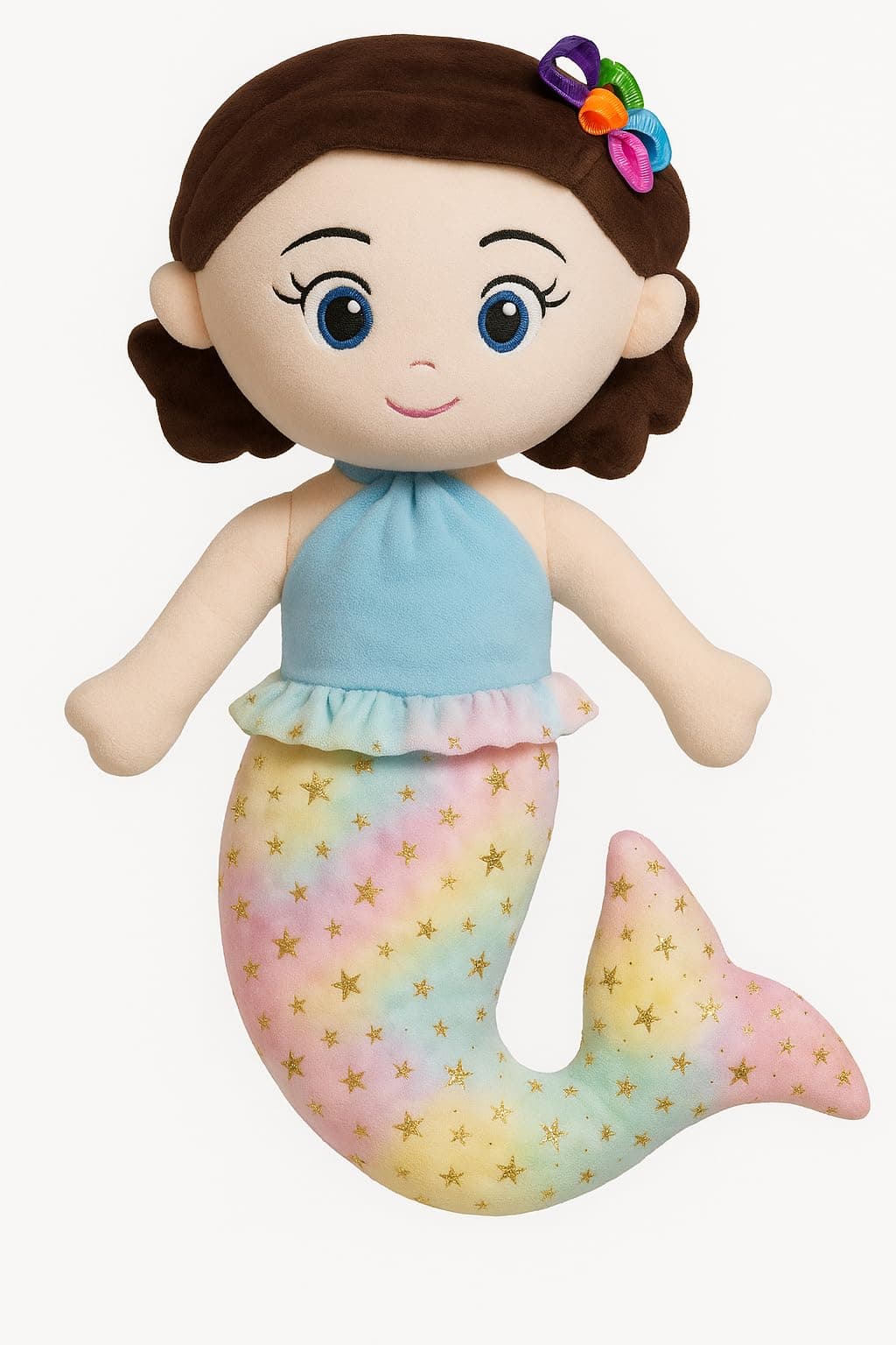 Coolet Medium Size 48 CM Mermaid Soft Toy Doll | Multicolor Eyes Fish Girl Plush Toy | Soft Stuffed Doll for Kids & Girls