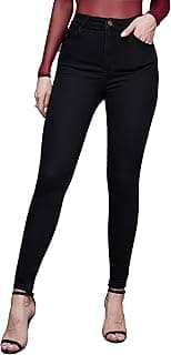 Miss Chase Women's Skinny High Rise Cropped Fringed Hemline Detailing Stretchable Denim Jeans