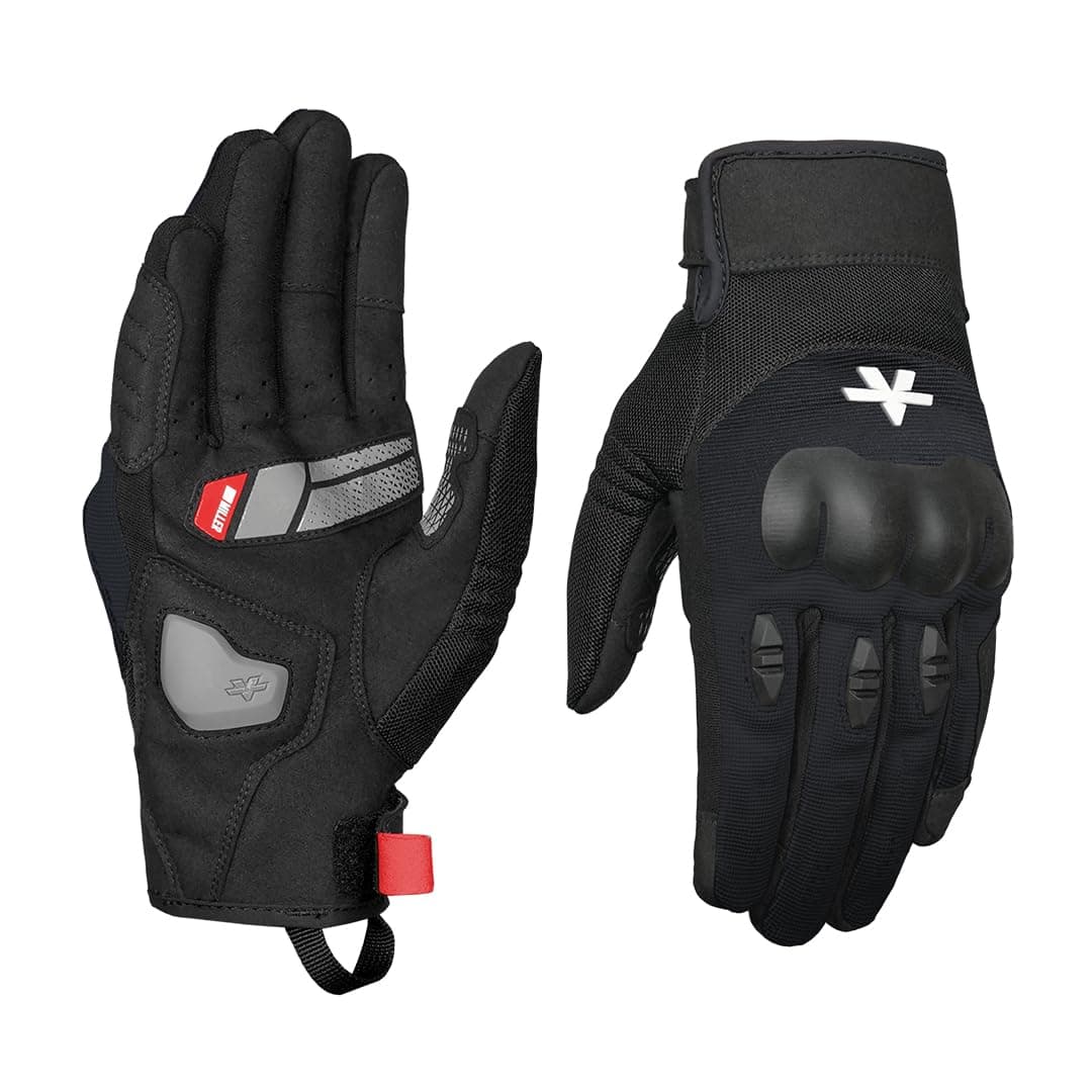 ViaTerra Miller Urban Motorcycle Gloves | Lightweight Breathable Comfort | Touchscreen Ready with Secure Wrist Closure | Ideal for Commute & City Travel (Black, L)