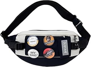 GUSTAVE Crossbody Bag for Men Women with Badges, Waterproof Sling Bag Large Shoulder Bag with Adjustable Strap for Commuting Travel Outdoor Activities Cycling