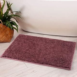 Wakefit Anti-Skid Bathroom Mat for Floor | Polyester Chenille | Kenith (Rose, 40x60 cm, Set of 1)