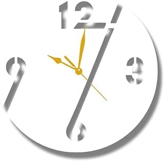 Ventuos Metal Wall Clock Round | Battery Operated - Silent Non-Ticking | Decorative Wall Clocks for Living Room Decor Kitchen, Bedroom, Modern Wall Watch - Cut-Out (White-40 Cm 16 Inch)