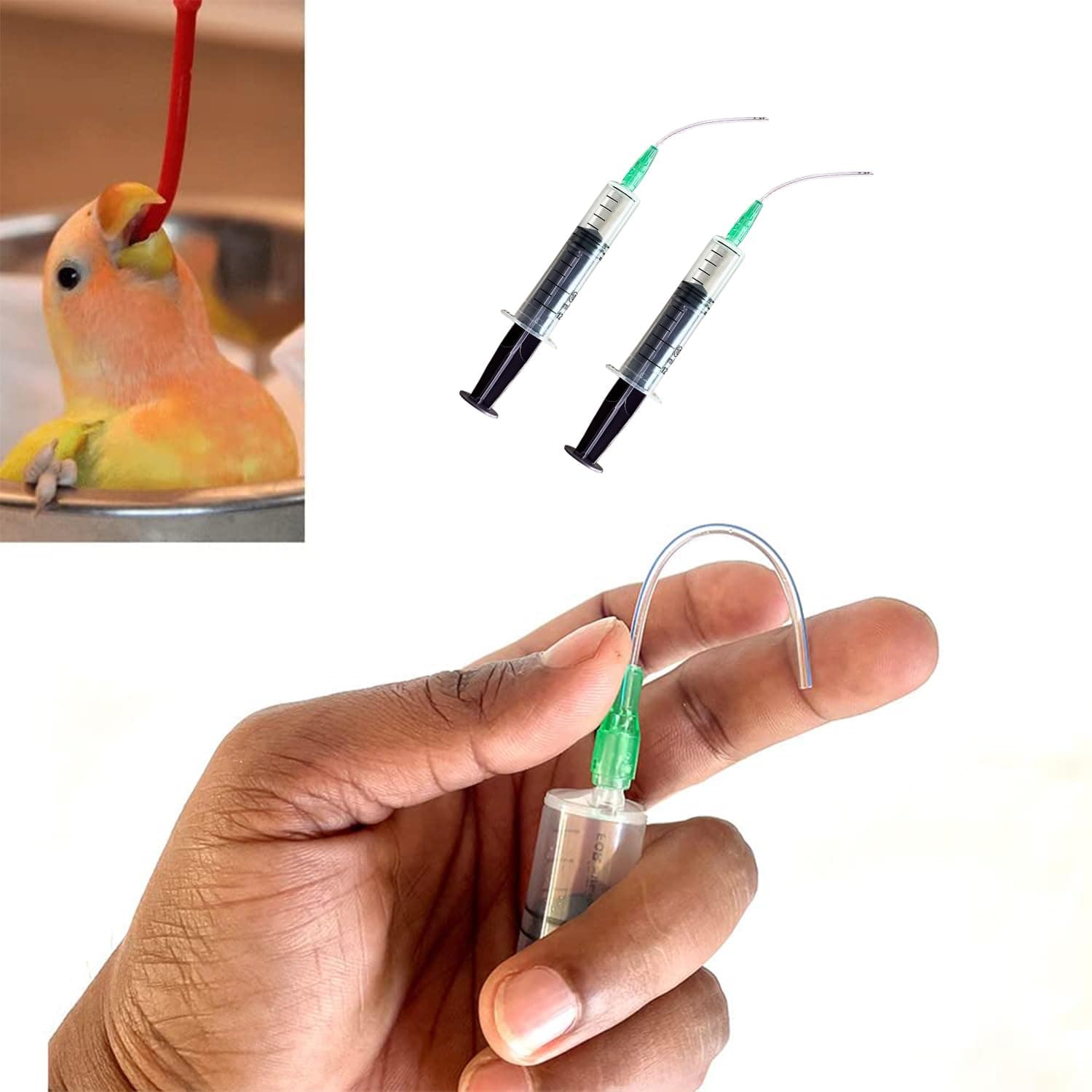 CJ farms and Agritech 12 Ml Bird Hand Feeding Syringe With Soft And Flexible Needle Pack Of 2