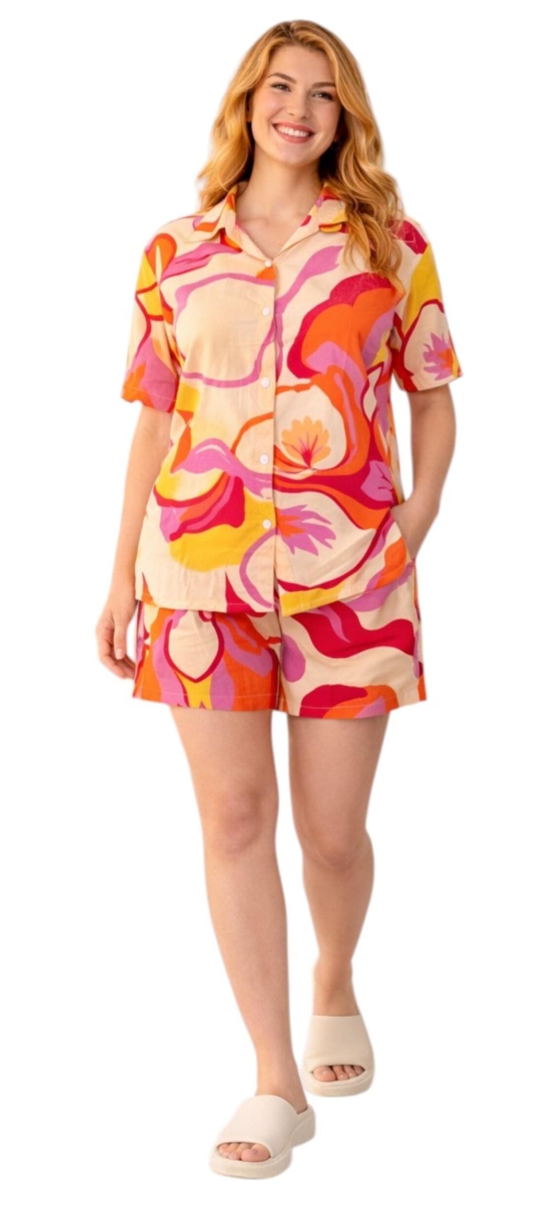 BLACK TEETAR Women Pajama Set Printed Cord-Set Night Suit Set of Shirt & Shorts Set Women Night Wear Set