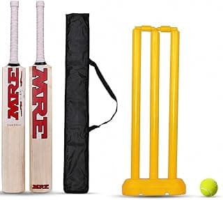 Cricket Set with Wooden Bat & Bat Cover, Plastic Stumps and Tennis Ball for Kids | Cricket Kit for Kids Cricket Bat with Wicket (Size 3, Age 6-10 Year)