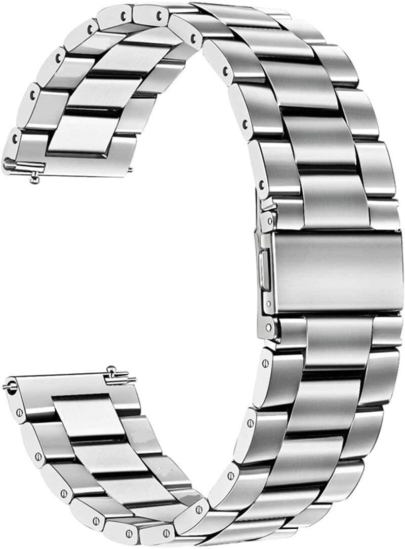 HUMBLE 19MM Heavy Metal Chain Strap with Secure Lock Techonology Compatible with Noise Colorfit Pro 2, Boat Storm Smart Watch & Watches with 19mm Lugs (Silver)