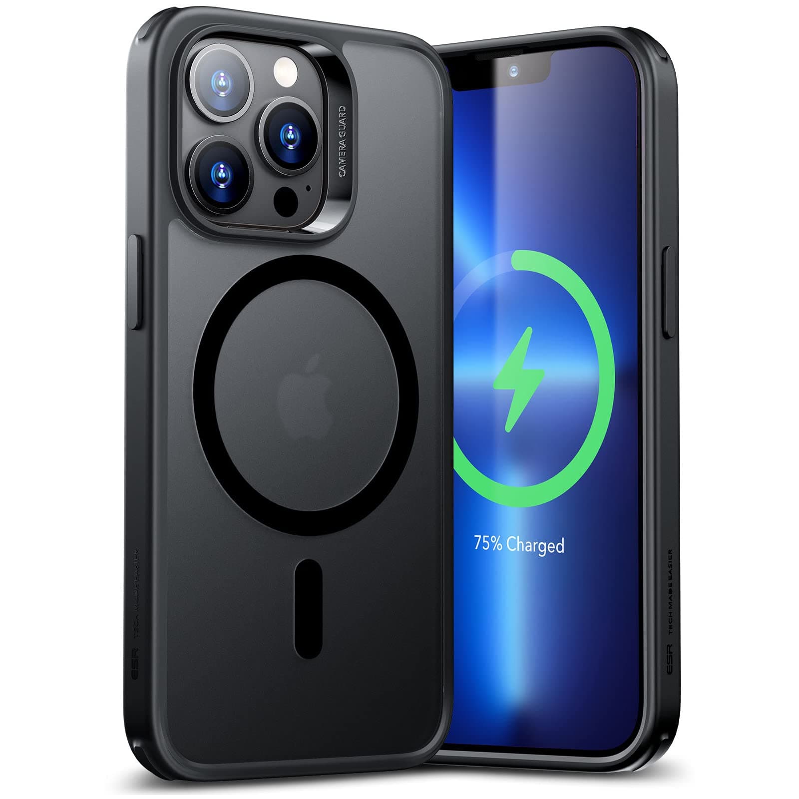 ESR for iPhone 13 Pro Case, Compatible with MagSafe, Scratch-Resistant, Thin and Slim, Classic Shockproof Military-Grade Protection, TPU, Magnetic Back Cover, Frosted Black
