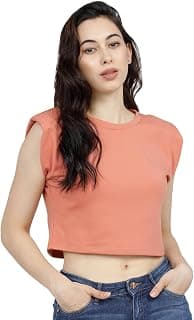Tokyo Talkies Women's Sleeveless Round Neck Solid Tops| Stylish Casual wear