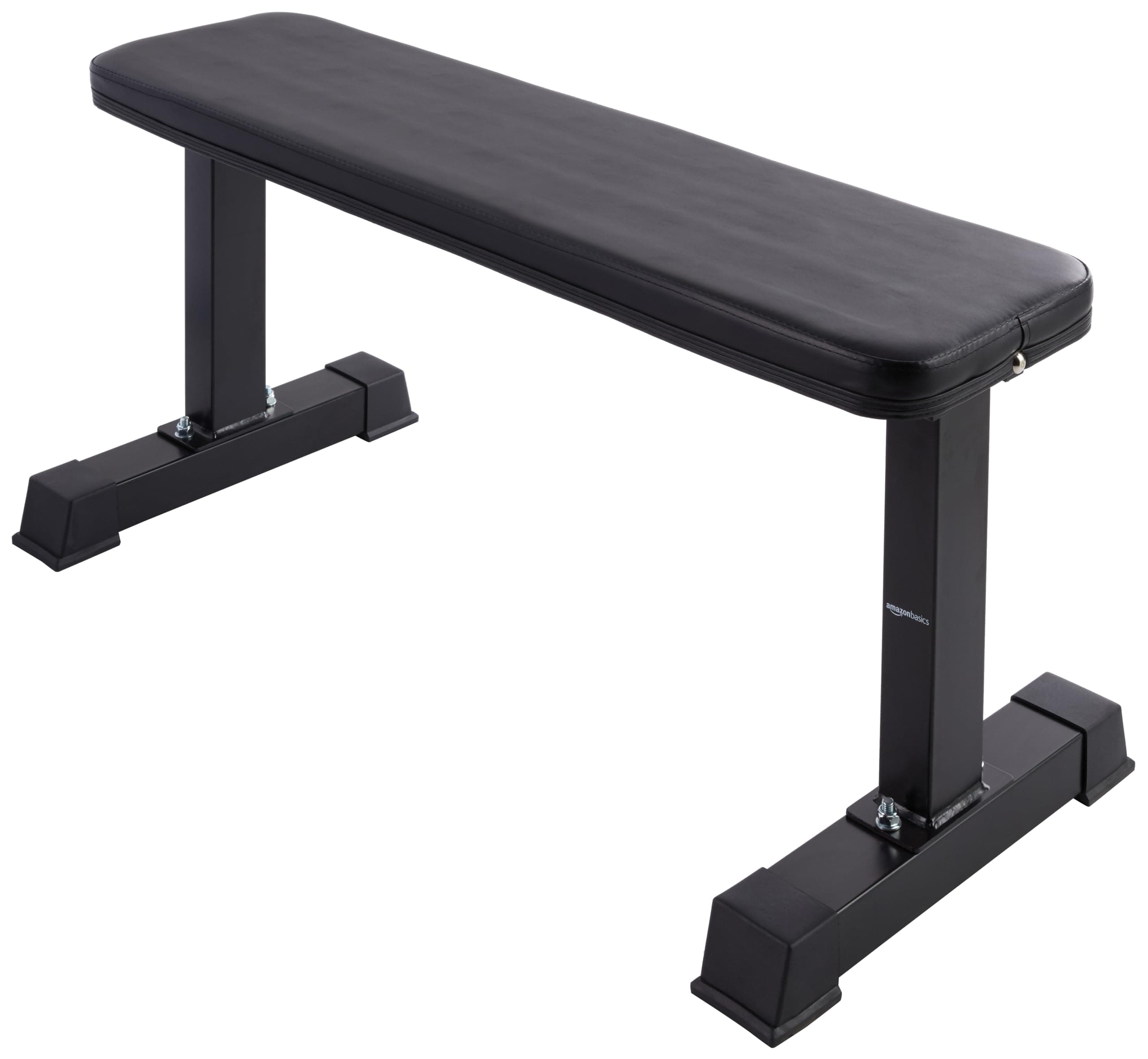 Amazon Basics Flat Weight Workout Exercise Bench, Black (Max User Weight: 350 Kg)