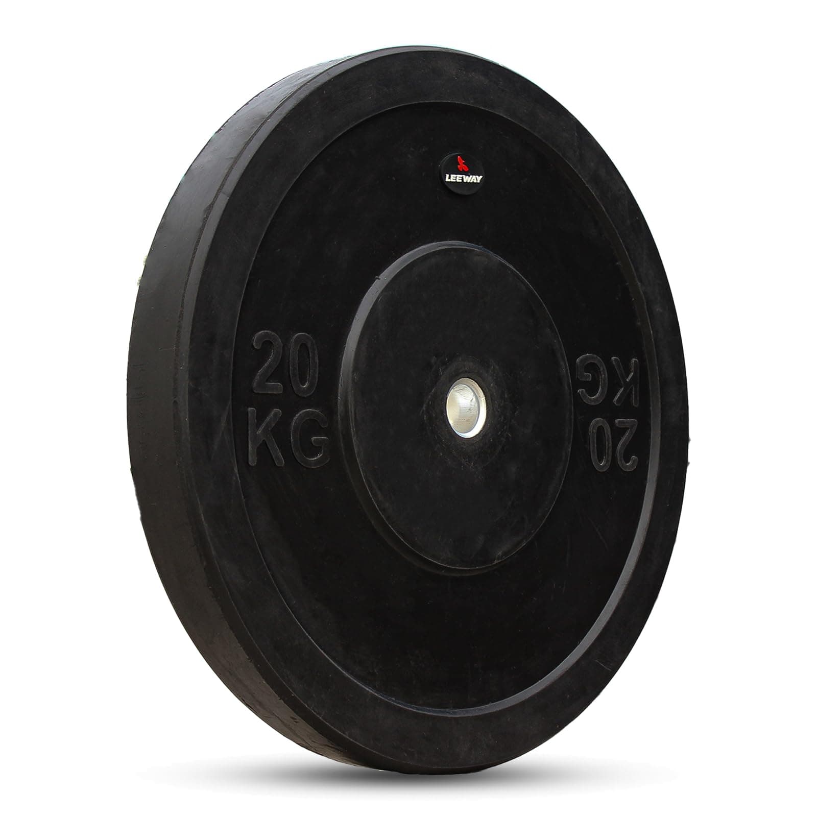 LEEWAY Rubber Weight Plate Set (20kg x 2) | 31mm Standard Rod Compatible Spare Gym Weights Plates| Rubber Coated Plates for Home Gym Workout & Barbell Training | Black (20kg Pair)
