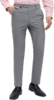 Park Avenue Men Super Slim Fit Solid Pattern Polyester Blend Flat Front Formal Trouser