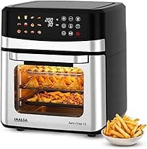 INALSA Air Fryer Oven|12L,1700W|Stainless Steel Body|12-in-1 Functions,Fry,Bake,Grill,Dehydrate&Reheat|12 Preset|Rotisserie&Convection|Dishwasher Safe Accessories|2Yr Warranty,2025Model AeroCrisp 12