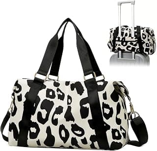 PALAY Travel Bag Oxford Weekender Bags Large Capacity Waterproof Yoga Sports Bag Adjustable Cow Print Portable for Weekend Vacation