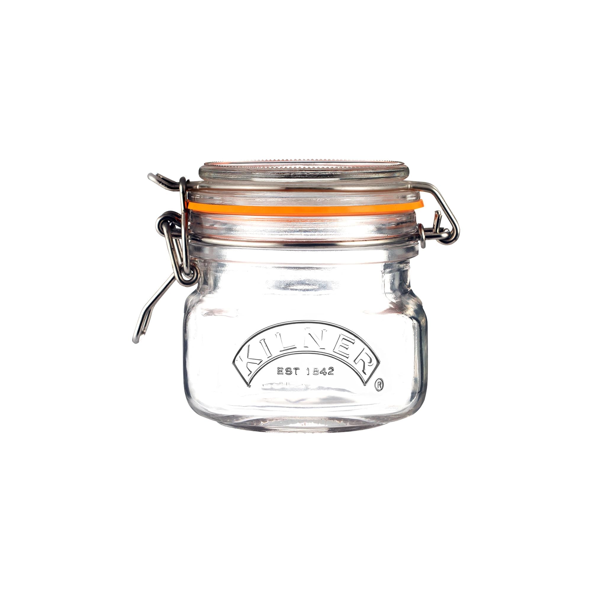 Kilner Premium 250ml Airtight Leakproof Square Glass Jar with Clip Top Lid or Spices, Sauces, Chutneys, Baby Food, Honey, Ghee | Kitchen Storage Reusable BPA Free Glass Container