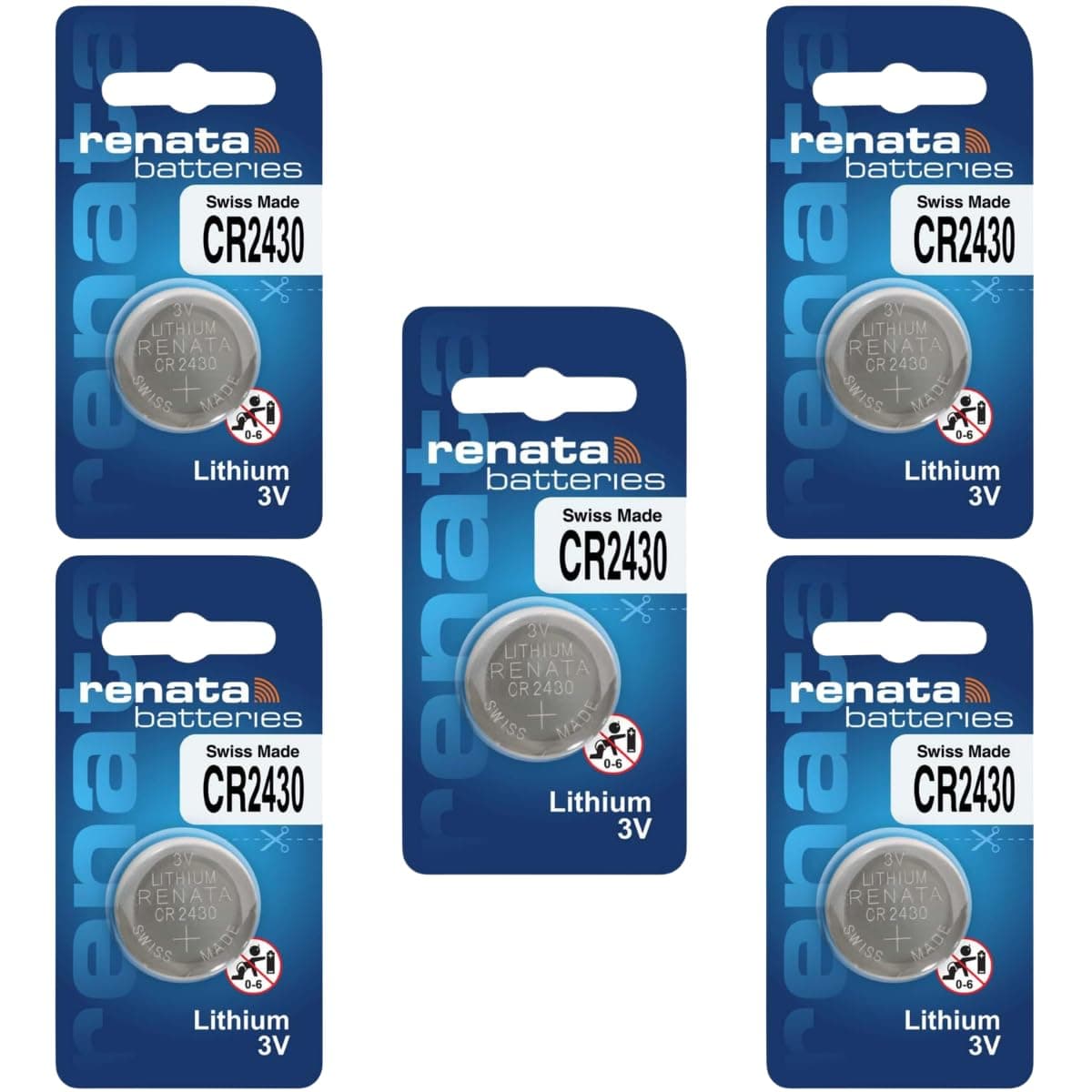 IMAGINEA Battery Compatible with Renata CR2430 Lithium Coin Cell Batteries 3V, Swiss Made Type C Battery Suitable for Key fobs, Scales Wearables & Medical Devices Fresh Stock (Pack of 5)