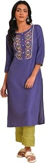 W for Woman Embroidered Straight Kurta for Women