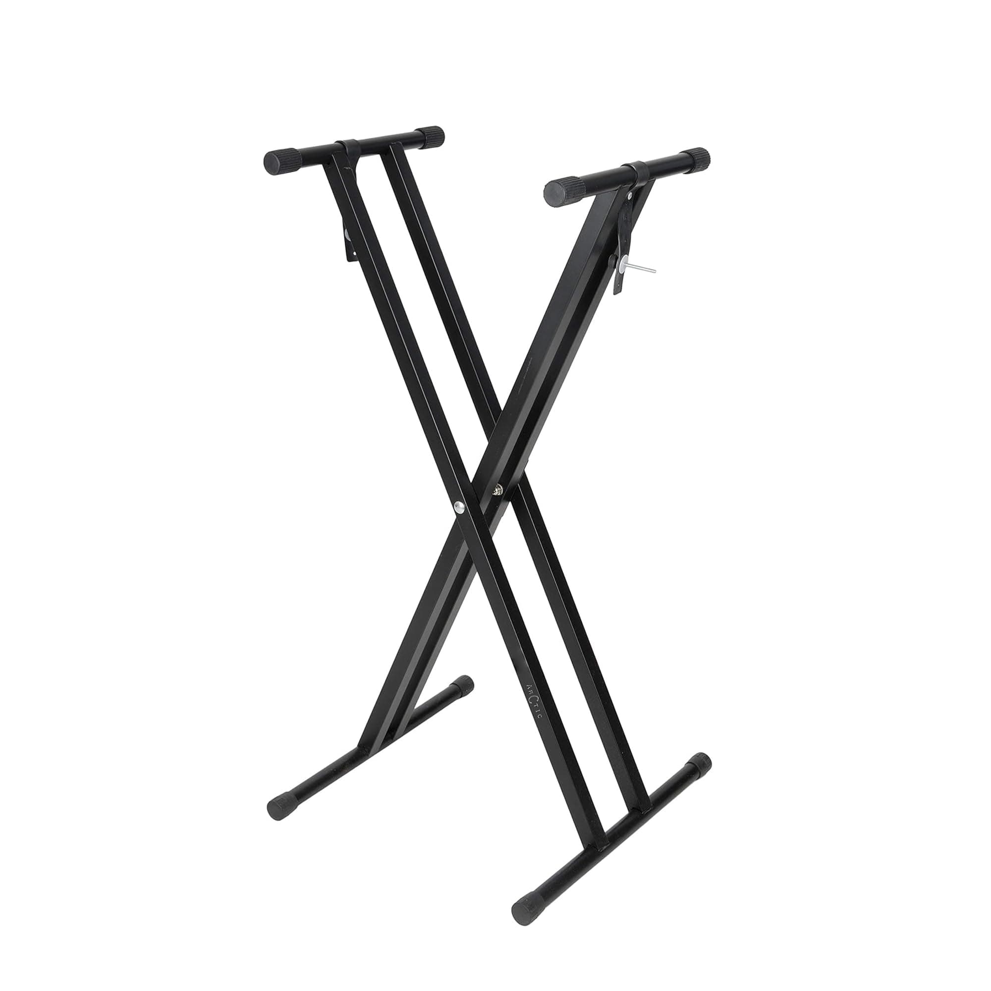 ARCTIC Rubber Adjustable Heavy Duty Double Braced Keyboard Stand_Black