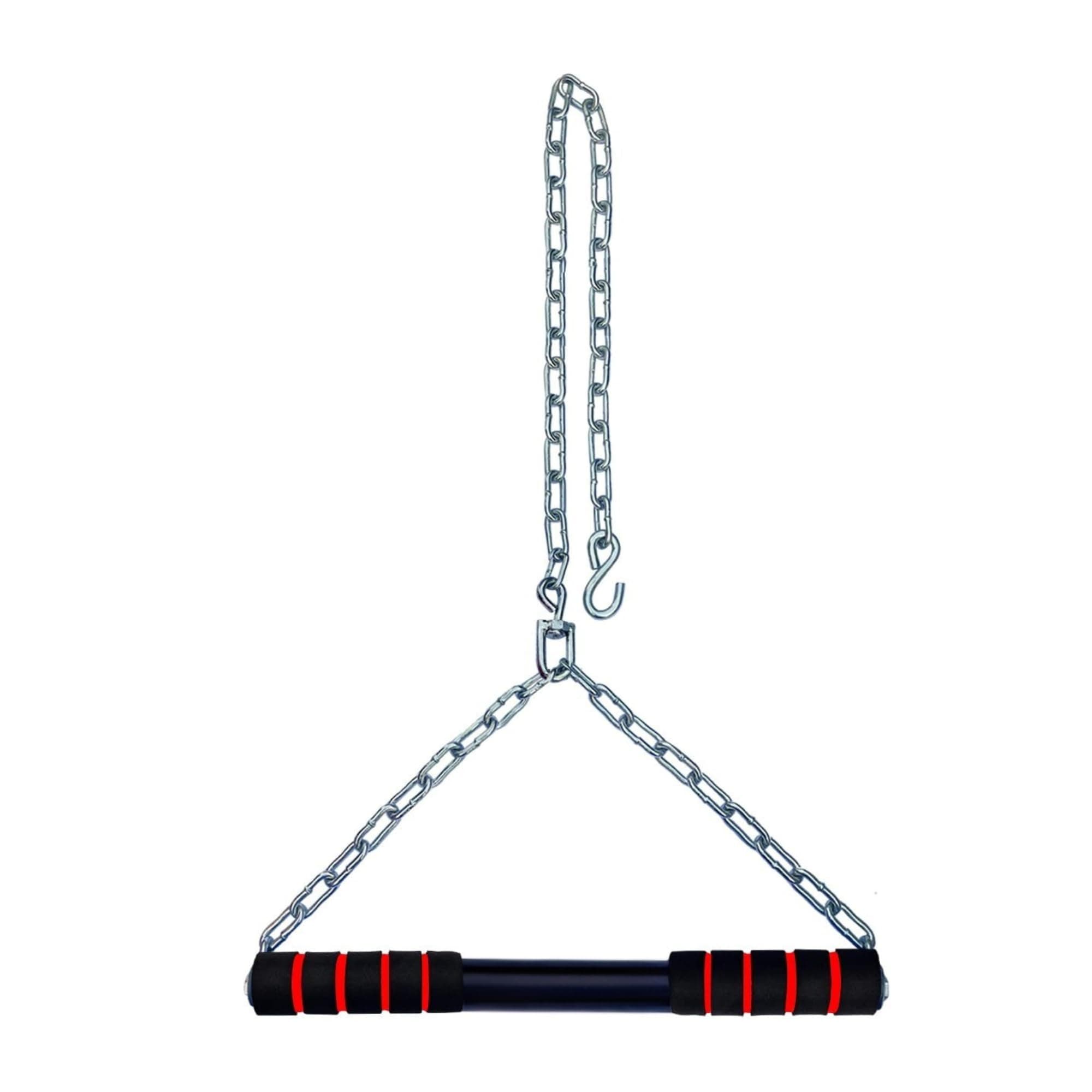 Wellesa Chin Up Bar with Heavy Duty Chain & Hook | Pull Up Hanging Bar for Height Increase | Ceiling Mount | Foam Grip | Home Gym | For Kids, Men & Women - Multicolour