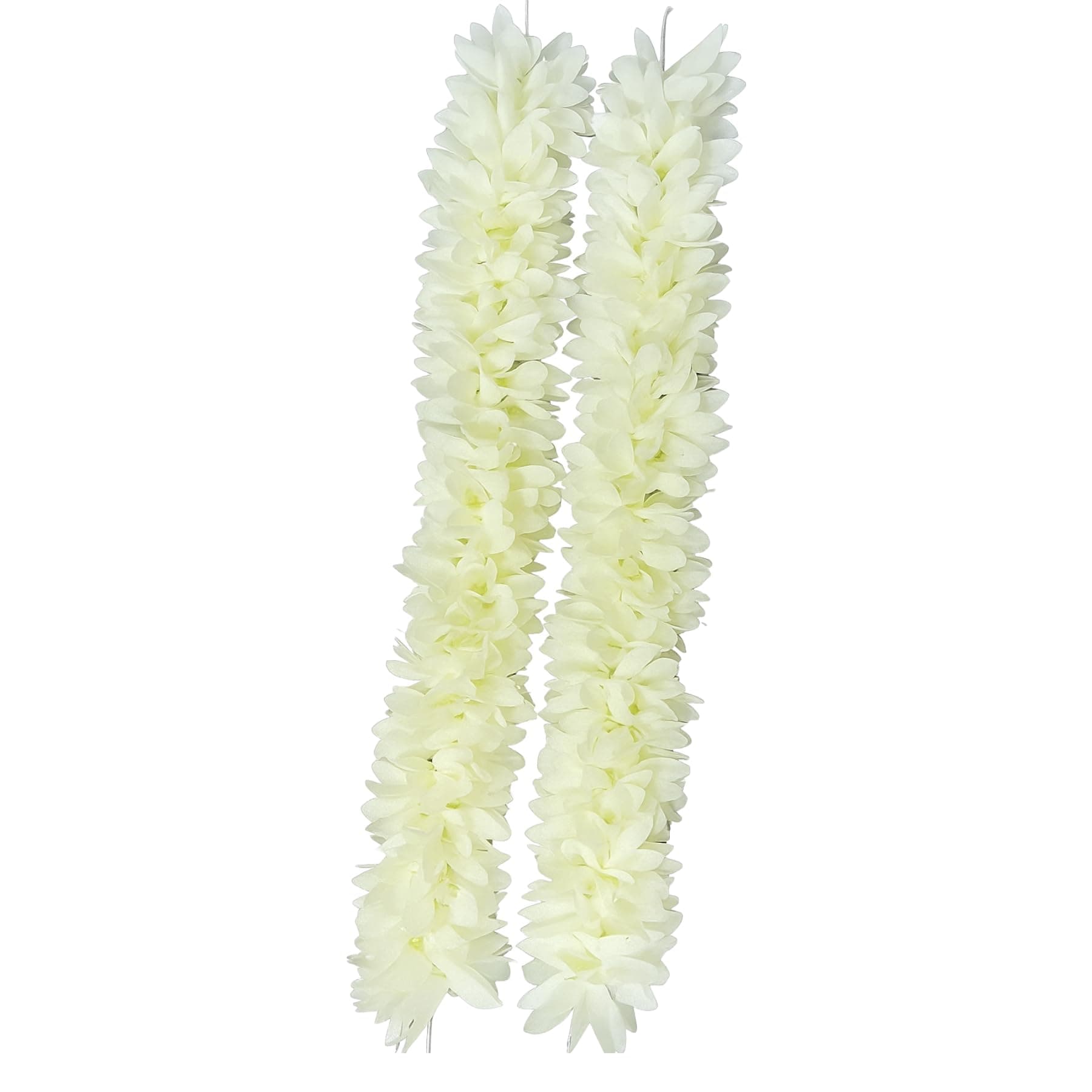 Kailash Creation Artificial Mogra Flower Hair Gajra for Women & Girls | Reusable Realistic Bun Garland Juda Gajra | Off White, 15 Inch | Scented Jasmine Flower Hair Accessory (Off White, (Pack of 2))