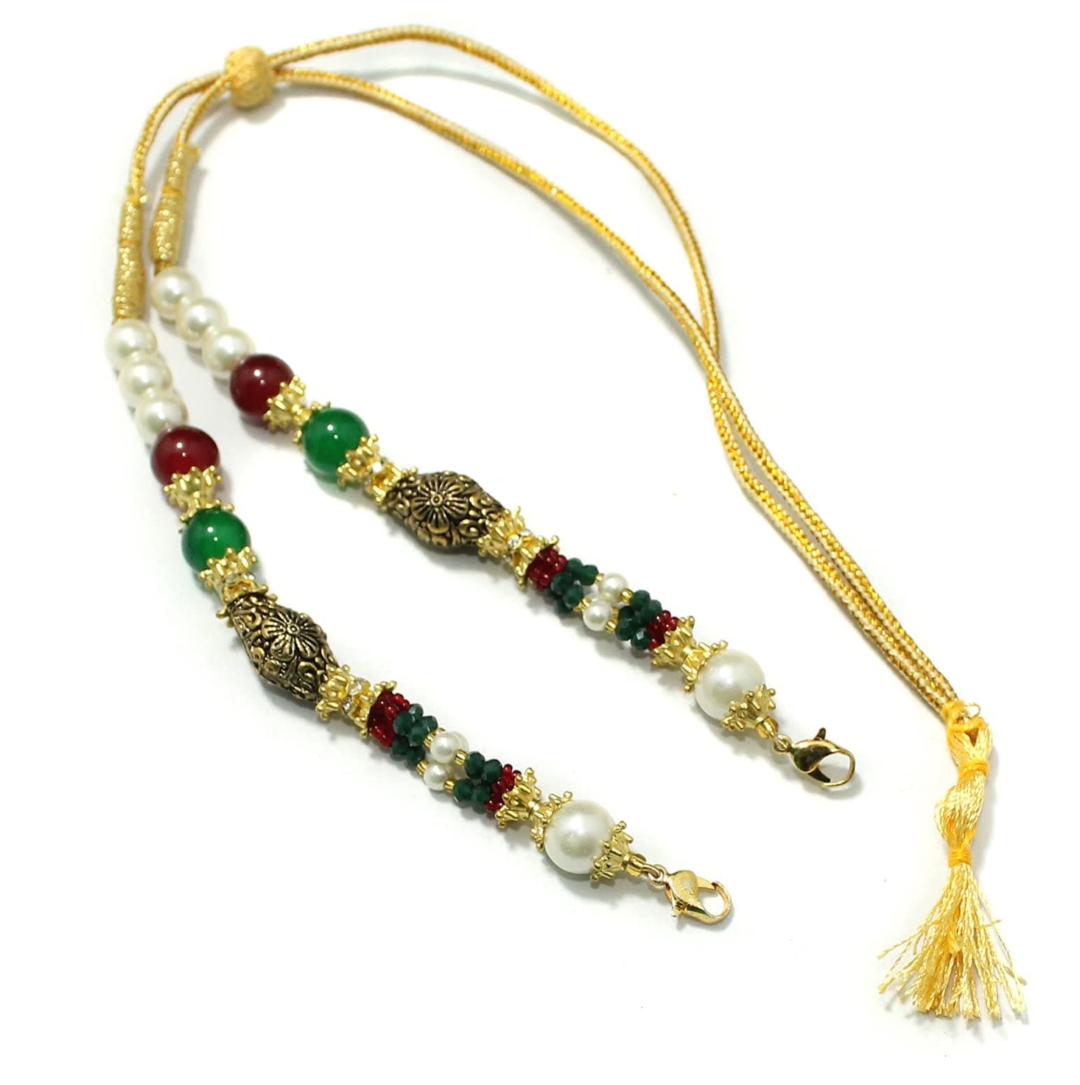 Beadsnfashion Designer Crystal Beaded Necklace Back Rope Dori – Adjustable Pendant Dori for Silk Thread, Terracotta & Quilling Jewellery Making