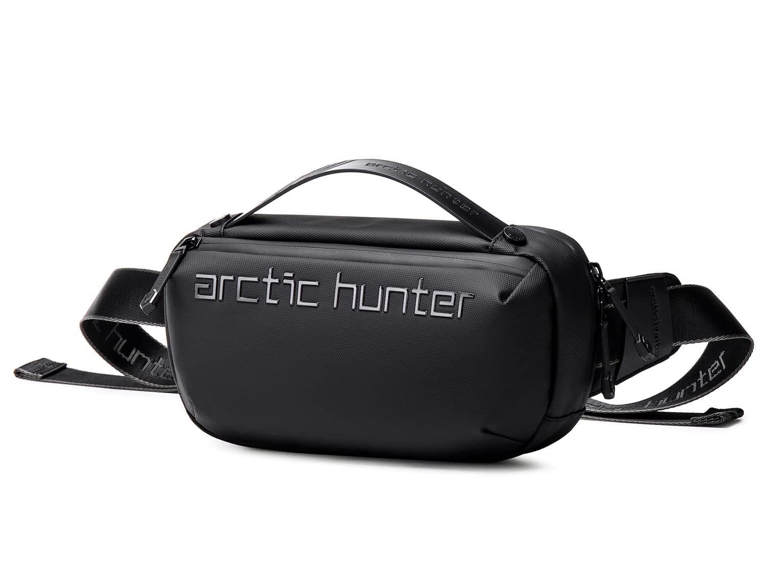 Arctic Hunter Sling Bag for Men, Cross Body Bag Stylish Chest Bag Waist Bag for Men with Handle,Water/Scratch-resistant Multi-compartment Passport Bag for Travel,Daily use,Black