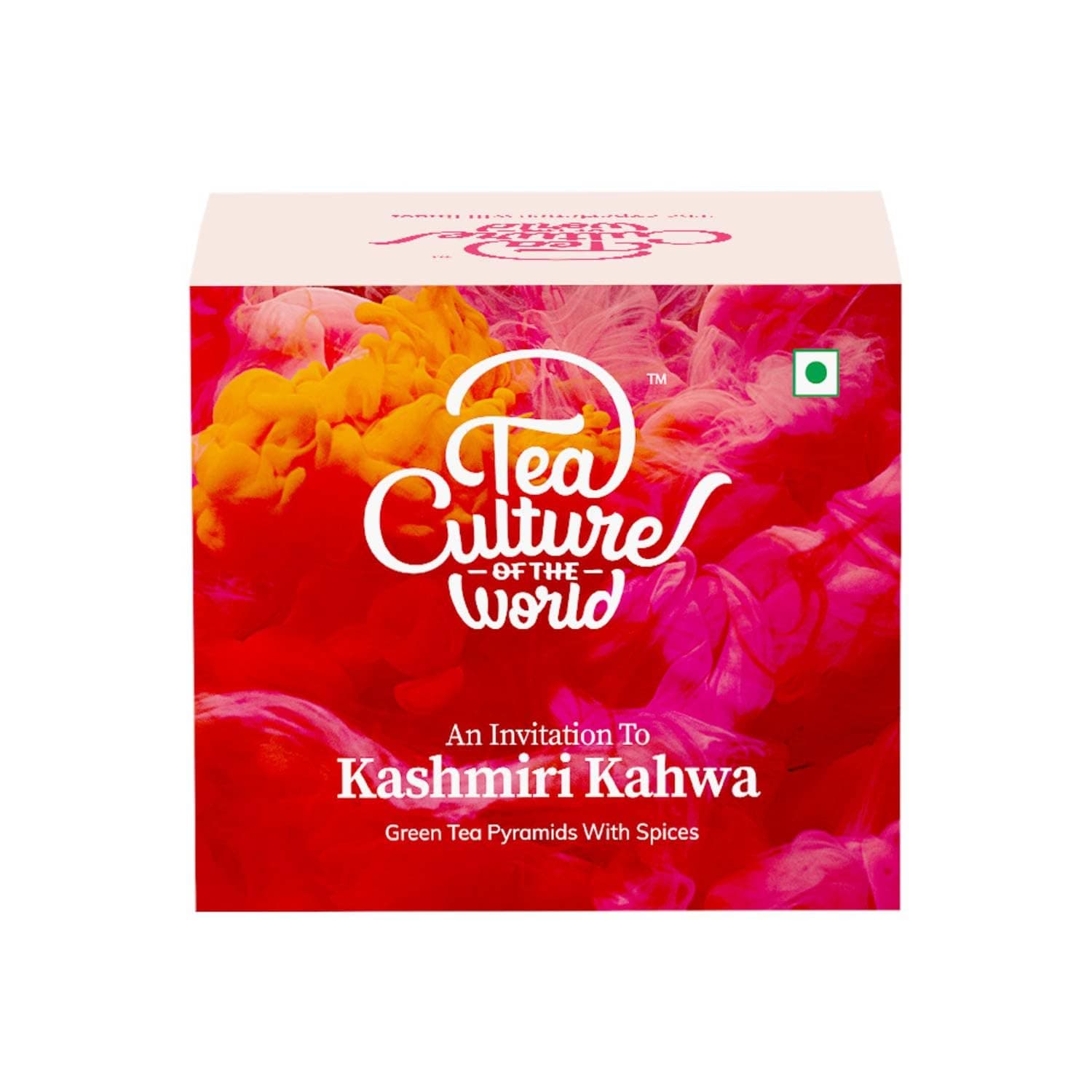 Tea Culture of The World Kashmiri Kahwa Teabag | Premium Green Tea with Saffron & Spices for Stress Relief, Immunity & Detox | Pyramid Tea Bags, 16 Count (32g)