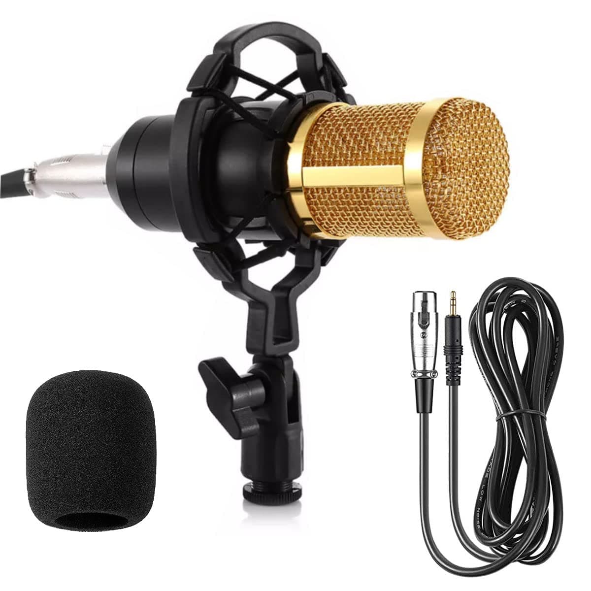 DEVICE OF URBAN INFOTECH BM-800 Condenser Microphone with XLR Cable Shock Mount, Puff and U Shape Audio Splitter 3.5mm Jack Condenser Mic for Laptop PC Mic for Singing Studio Recording