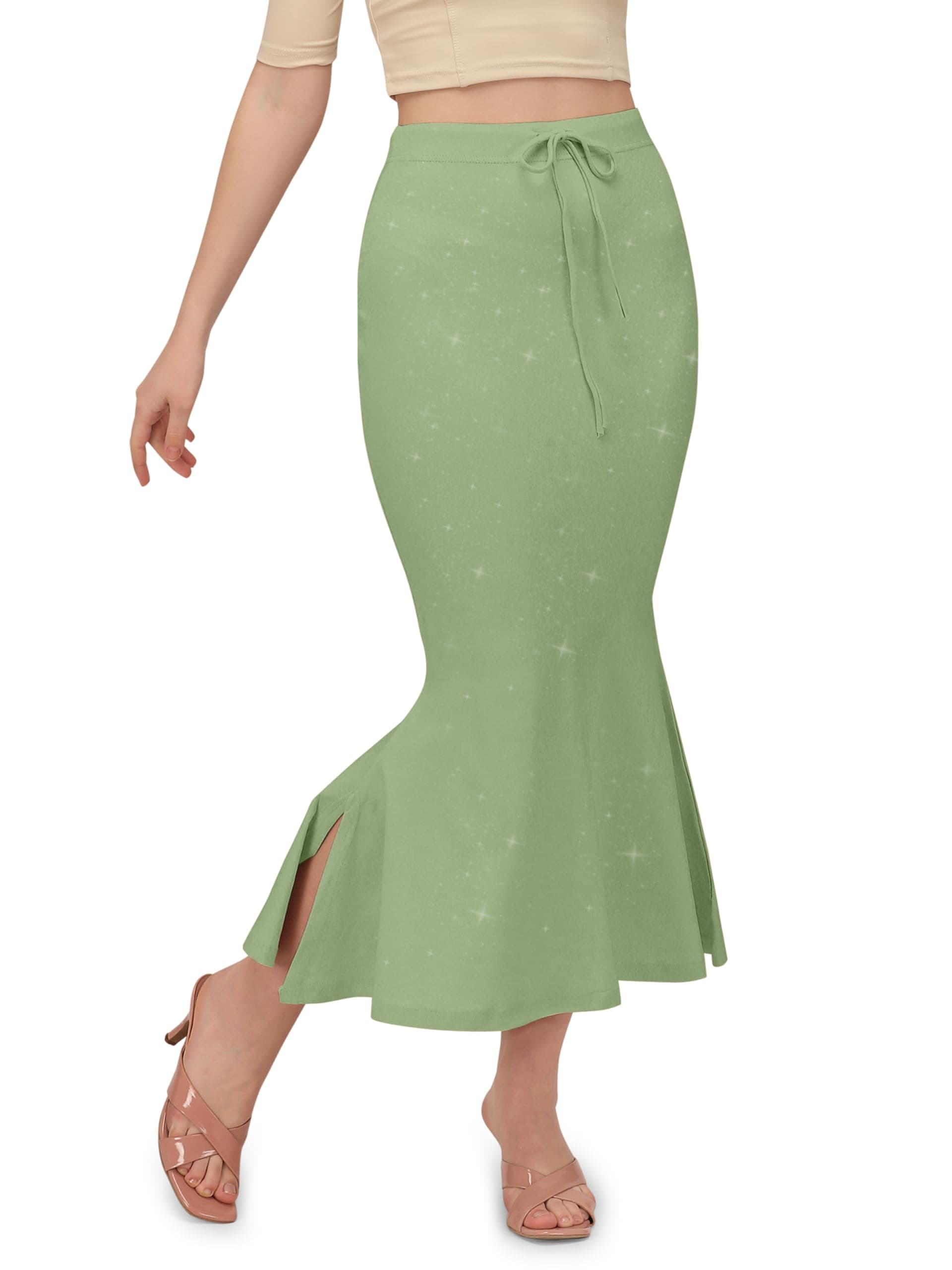 Mehrang Stretchable Shimmer Saree Shapewear Petticoat for Women, Skirts for Women,Shape Wear Dress for Saree