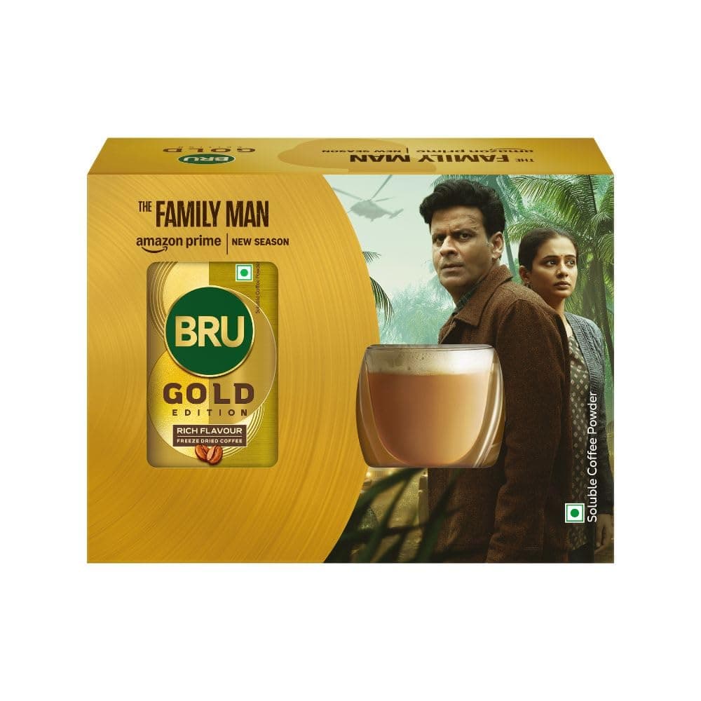 Bru Gold Edition 100% Pure Coffee 100g (with Exclusive Double Walled Glass Mug)
