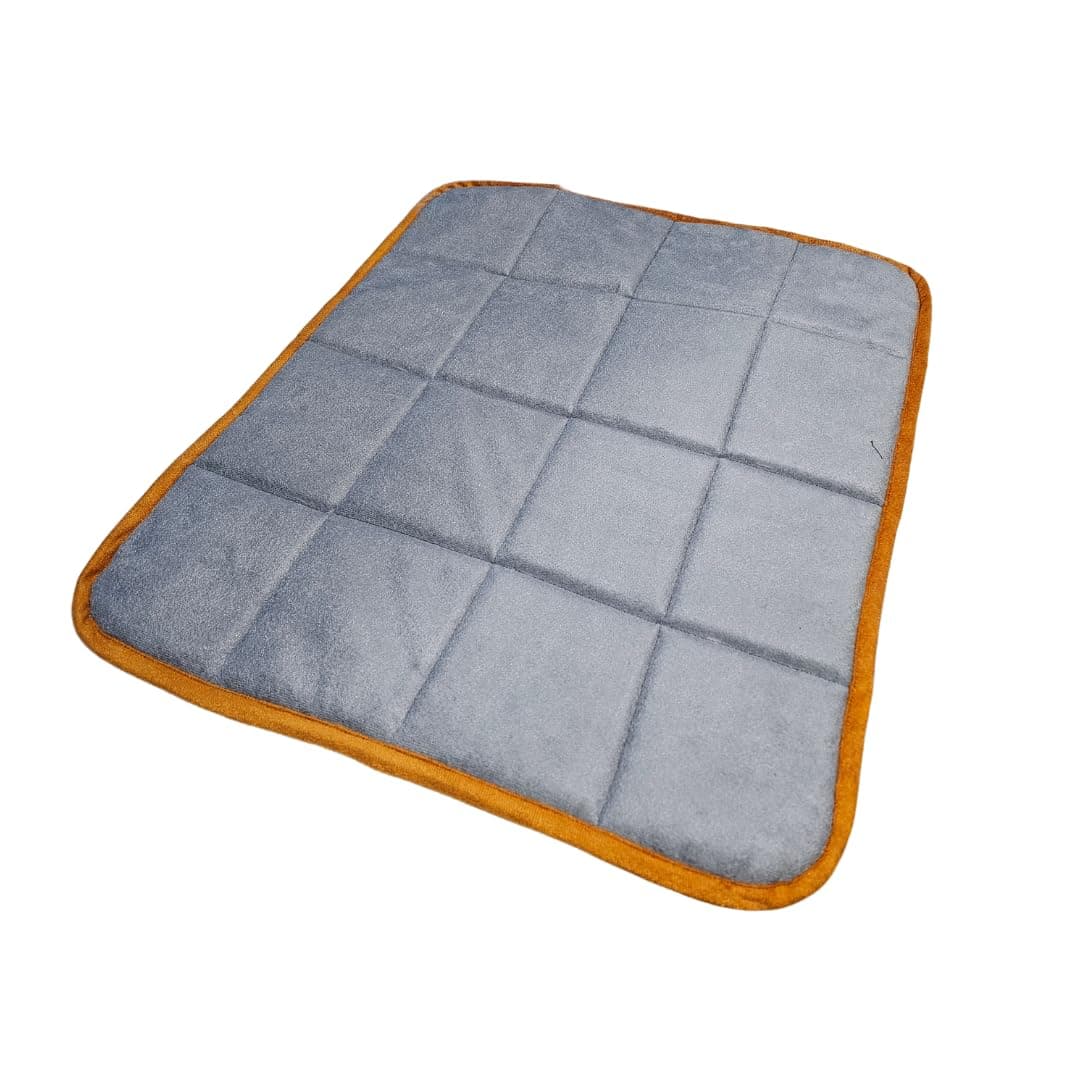 GDB Dog & Cat Sleeping Mat, Soft & Comfortable Pet Bed, Lightweight, Machine Washable, Anti-Slip Base, Ideal for Travel & Home Use, Small, Grey, Large, LWH, 90x90x3 cm