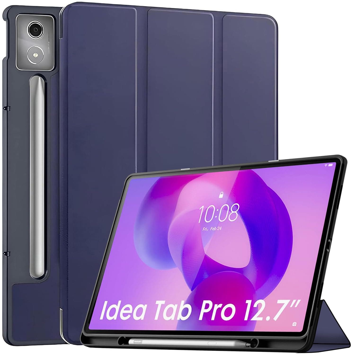 ProElite Cover for Lenovo Idea Tab Pro 12.7 inch 2025 case Cover, Soft Flexible Flip Case Cover for Lenovo Idea Tab Pro 12.7 inch 2025 [Recoil Series] - Dark Blue