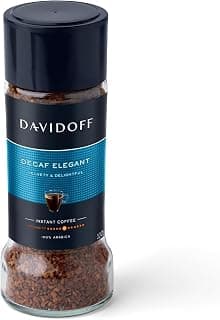 Davidoff Decaf Elegant Instant Coffee (100g) Jar By COUGAR - Velvety & Delightful Flavor, Medium Intensity 6 | Smooth Aroma Coffee for Anytime Enjoyment | Premium 100% Arabica Coffee | Strong Aroma & Smooth Taste for Long Active Days - (IMPORTED)