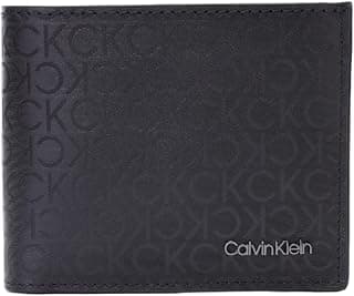 Calvin Klein Solid Black Leather Bi-Fold Wallet
