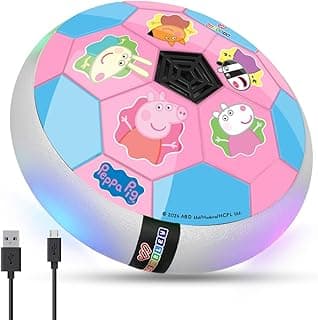 Wembley Peppa Pig Rechargeable Hover Football for Kids Toys for 2+ Years Old Boy | LED Light Air Football Soccer Ball with Soft Foam | Hover Ball Indoor Game Toys for Boys Girls Birthday Gift for Kids