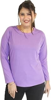 Generic Essential Everyday Cotton Blend Round Neck Full Sleeves Multicolor Tops/T-Shirts for Womens and Girls