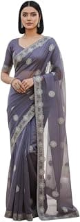 Yashika Women's Star Georgette Saree with Blouse Piece for Traditional Ethinic Wear Sari