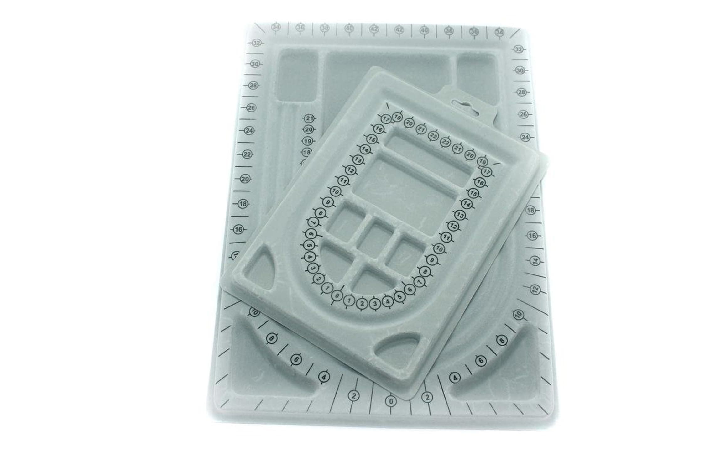 Beadsnfashion Bead Design Beading Board Grey 2 Pcs Combo (6x9 & 9x13 Inch) for Jewellery Making, Bead Organizer Tray with Measuring Scale for Necklace Bracelet DIY Craft Tool
