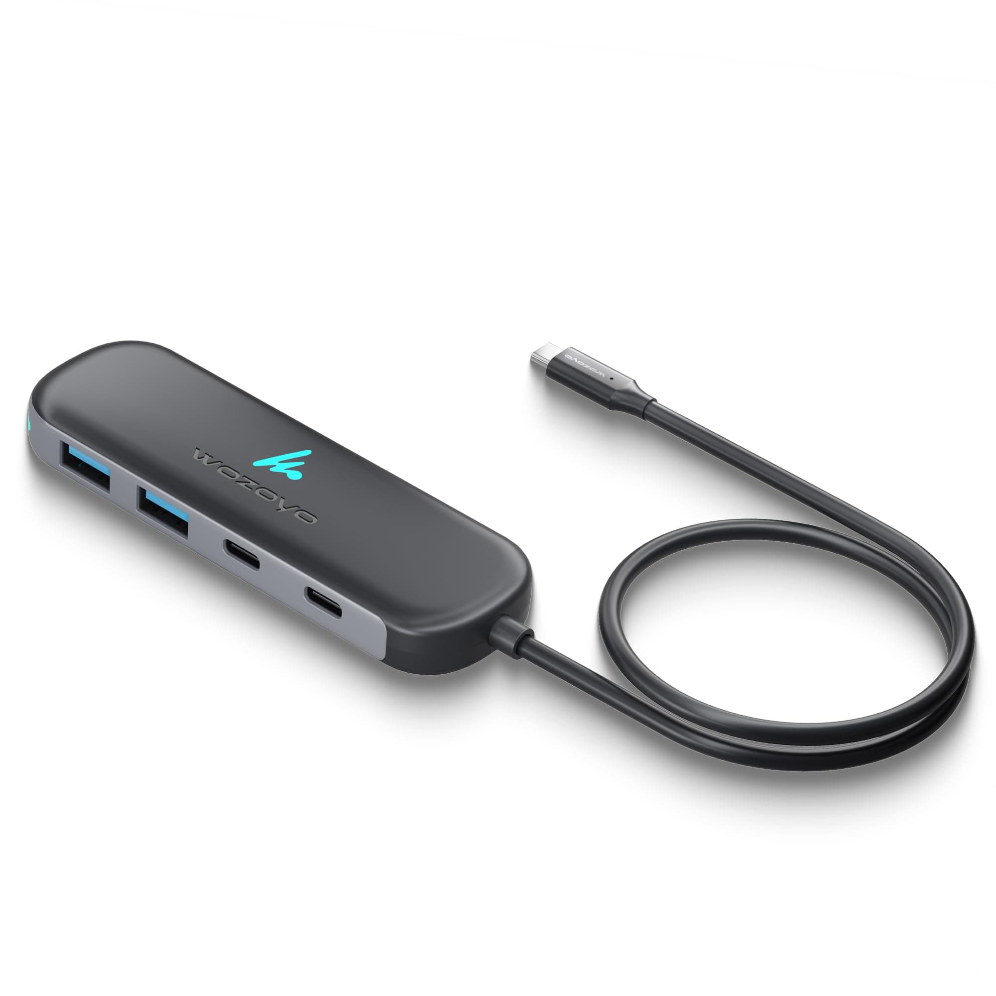 Type C to 2 Port Type C & 2 Port Wozoyo USB 3.2 Hub,Data Transfer Upto 5Gbps,Plug & Play,Multiport Type C Hub 30cm Cable,Compatible with MacBook,Laptop,Tablet, Smartphones & Type C Enabled Devices
