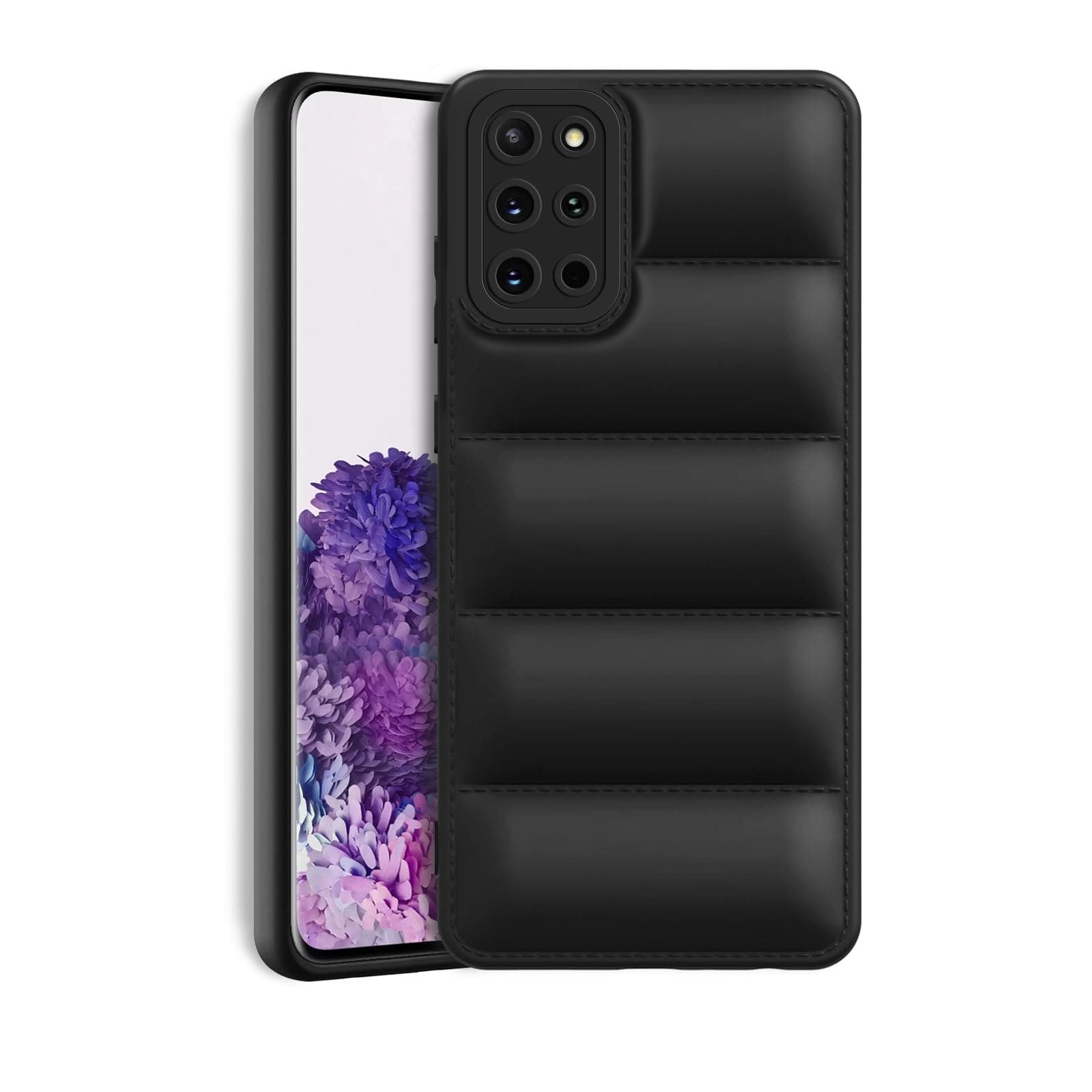 Amazon Brand - Solimo Puffer Case Camera Protection Soft Back Cover for Samsung Galaxy S20 Plus - Black