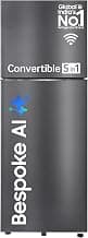 Samsung 396 L, 3 Star, Convertible 5-in-1, Digital Inverter, Frost Free Double Door, Bespoke AI WiFi Enabled Refrigerator (RT41DG6A4DB1HL, Black Matte/Black DOI)