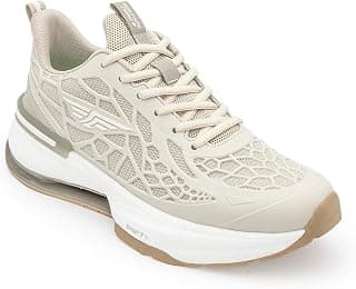 Red Tape Men's Sneakers Beige KPU Round Toe Lace-Up All-Day Comfort