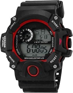 ZUPERIA Digital Black Strap Multifunctional Watch with Calendar, Stopwatch & Alaram